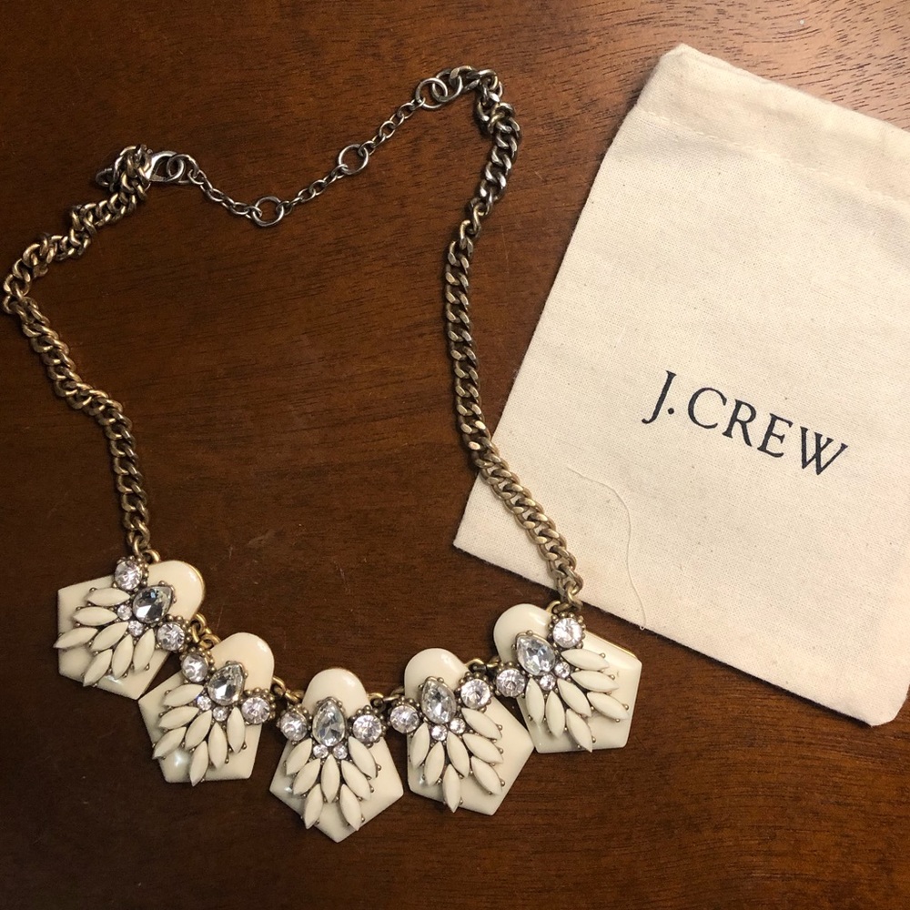 J Crew white statement necklace